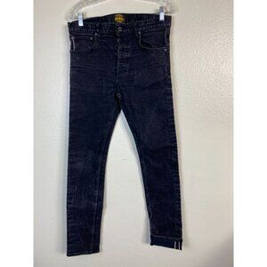 Brave Star Black Denim Selvedge Slim Fit Jeans Size 34 Grunge Classic Button Fly